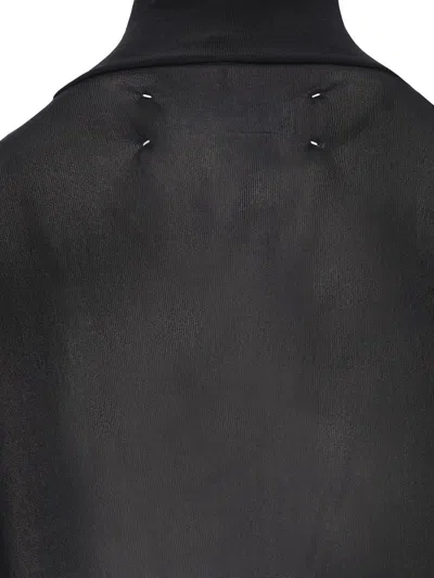 Maison Margiela Transparent High-neck Bodysuit In Black Viscose Jersey In Black