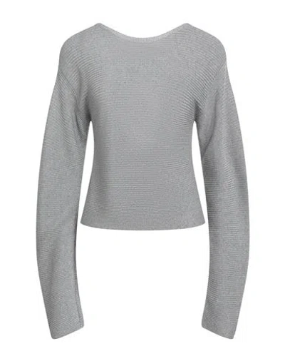 Mugler Woman Sweater Grey Size S Viscose, Cotton, Polyester In Gray