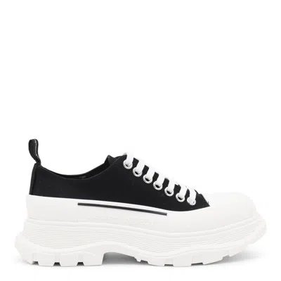Alexander Mcqueen Black Canvas Tread Slick Sneakers In Multi