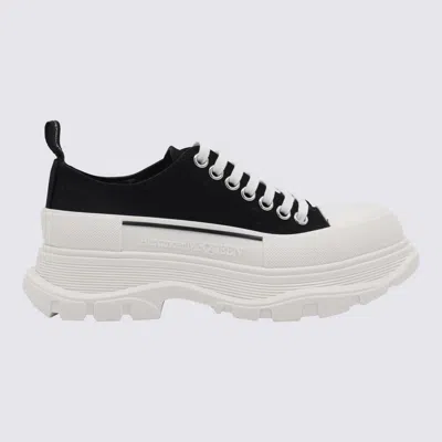 Alexander Mcqueen Black Canvas Tread Slick Sneakers In Multi
