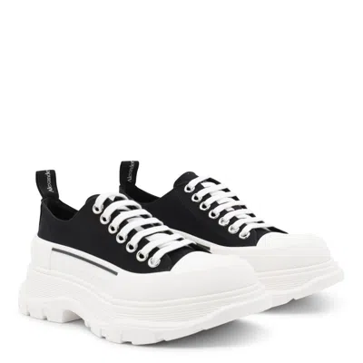 Alexander Mcqueen Black Canvas Tread Slick Sneakers In Multi