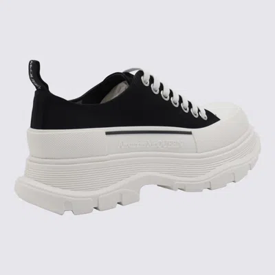 Alexander Mcqueen Black Canvas Tread Slick Sneakers In Multi