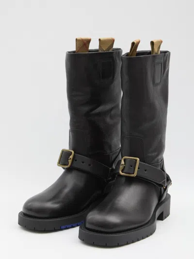 Burberry Saddle Mid-calf Leather Boots