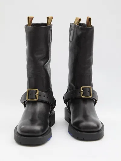 Burberry Saddle Mid-calf Leather Boots
