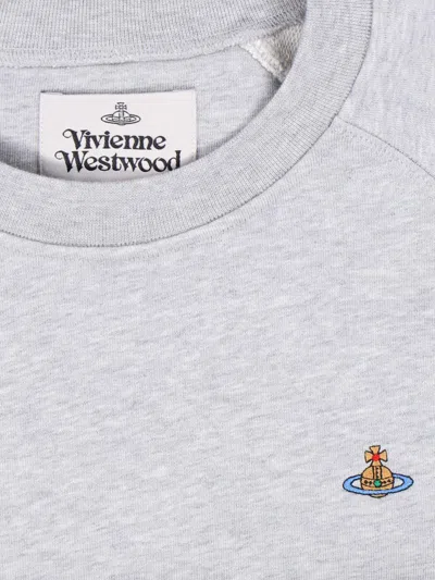 Vivienne Westwood Orb-embellished Crew Neck Sweatshirt In Gray