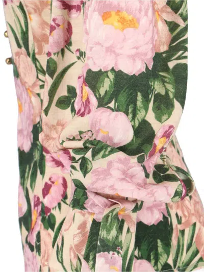 Chloé Turtleneck Jersey Wool Sweater With Floral Print Women In Gold