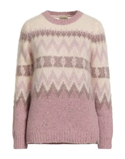 Woolrich Pattern Intarsia-knit Crewneck Jumper In Pink