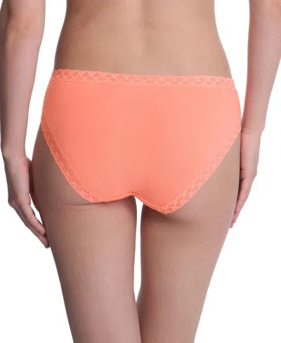 Natori Bliss Lace-trim Cotton French-cut Brief Underwear 152058 In Pink