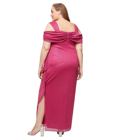 Alex Evenings Plus Size Draped Cold-shoulder Dress