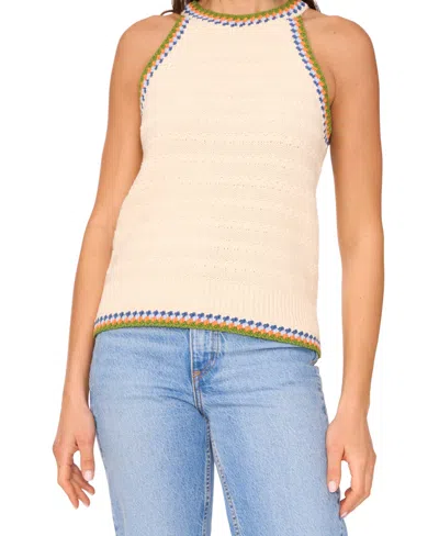 Vince Camuto Pointelle Cotton Sweater Tank