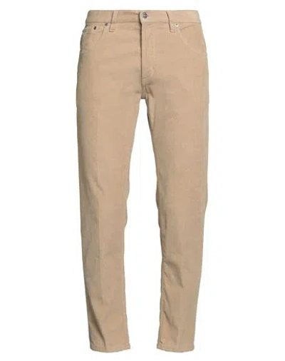 Dondup Man Pants Sand Size 32 Cotton, Elastane In Neutral