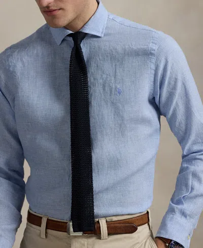 Polo Ralph Lauren Classic Fit Houndstooth Linen Button-up Shirt