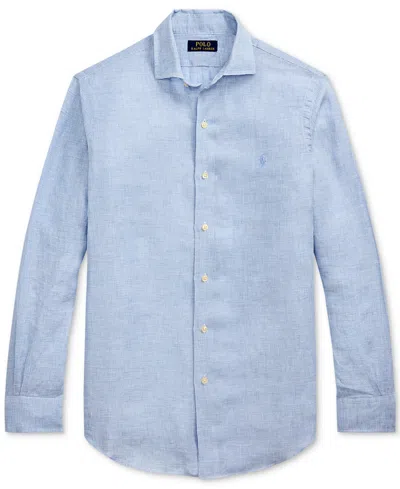 Polo Ralph Lauren Classic Fit Houndstooth Linen Button-up Shirt