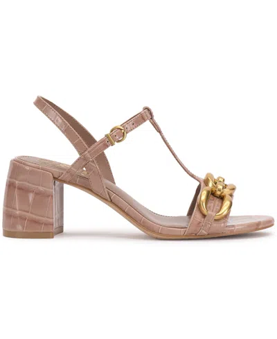 Vince Camuto Women's Chirie Chain T-strap Block-heel Sandals