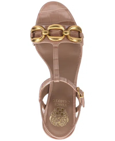 Vince Camuto Women's Chirie Chain T-strap Block-heel Sandals