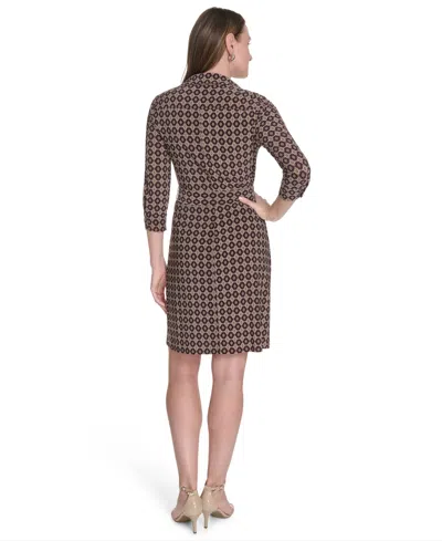 Tommy Hilfiger Women's Belted Jersey Fit & Flare Dress In Purple