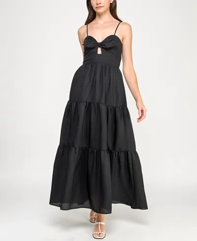 Trixxi Juniors' Tiered Keyhole Fit & Flare Dress
