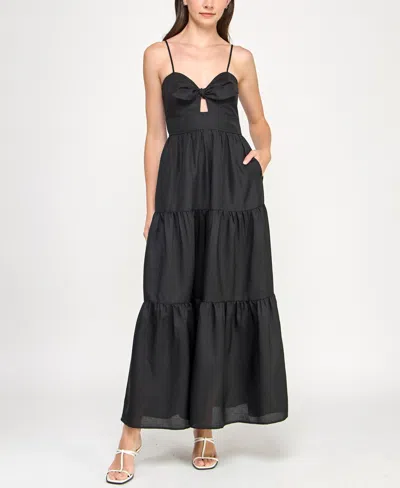 Trixxi Juniors' Tiered Keyhole Fit & Flare Dress