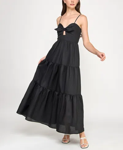 Trixxi Juniors' Tiered Keyhole Fit & Flare Dress