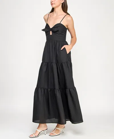 Trixxi Juniors' Tiered Keyhole Fit & Flare Dress
