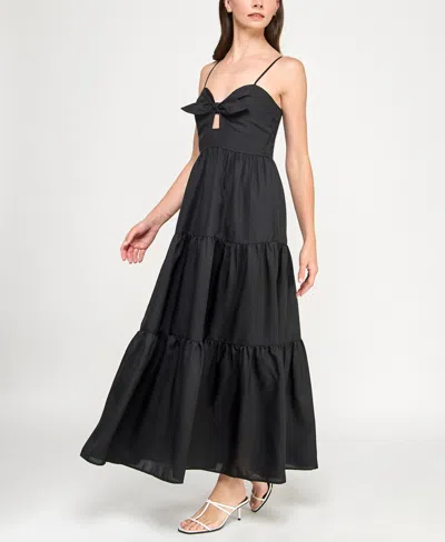 Trixxi Juniors' Tiered Keyhole Fit & Flare Dress
