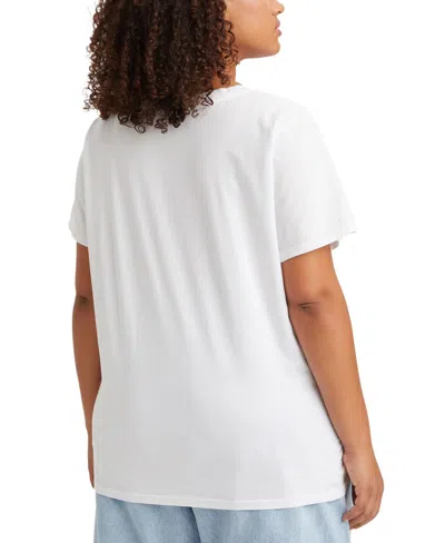 Levi's Plus Size Cotton Perfect V-neck Tees In White