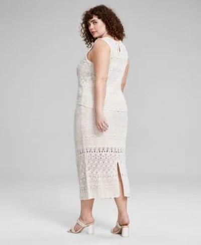 And Now This Now This Trendy Plus Size Crochet Sleeveless Top Midi Skirt Created For Macys