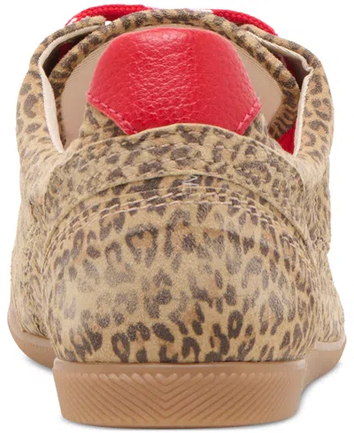 Dolce Vita Laini Sneakers Tan Leopard Printed Suede In Animal Print