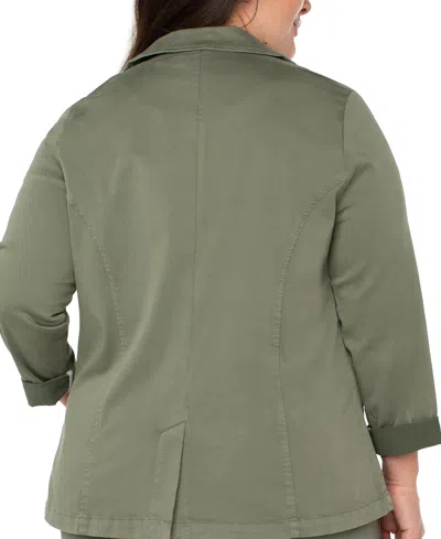 Liverpool Los Angeles Liverpool Plus Size Open-front Twill Blazer
