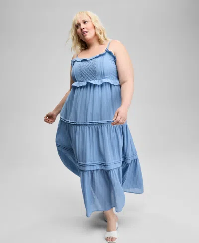 And Now This Trendy Plus Size Ruffle-trim Maxi Dress, Exclusively At Macy's