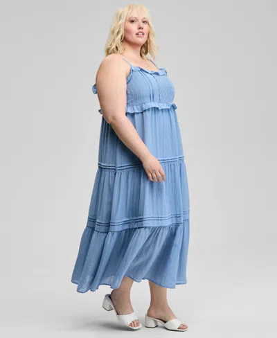 And Now This Trendy Plus Size Ruffle-trim Maxi Dress, Exclusively At Macy's