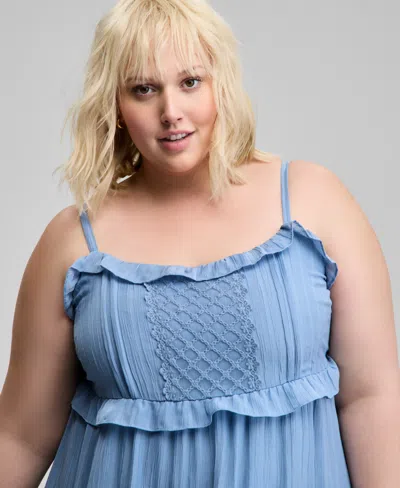 And Now This Trendy Plus Size Ruffle-trim Maxi Dress, Exclusively At Macy's