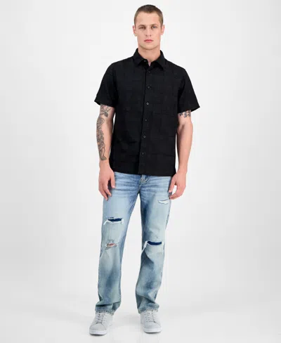 Guess Men's Idris Embroidered Patterned Shirt