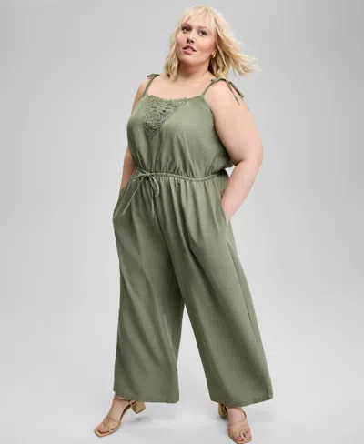 And Now This Trendy Plus Size Drawstring-waist Jumpsuit, Exclusively At Macy's