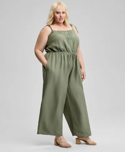 And Now This Trendy Plus Size Drawstring-waist Jumpsuit, Exclusively At Macy's