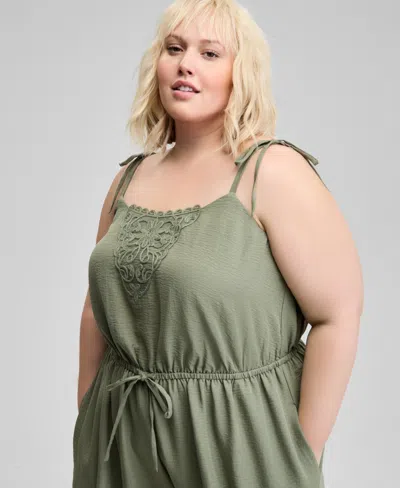And Now This Trendy Plus Size Drawstring-waist Jumpsuit, Exclusively At Macy's