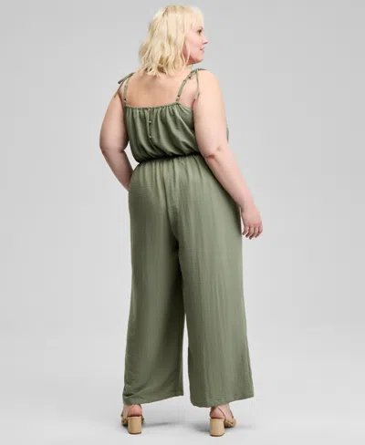 And Now This Trendy Plus Size Drawstring-waist Jumpsuit, Exclusively At Macy's