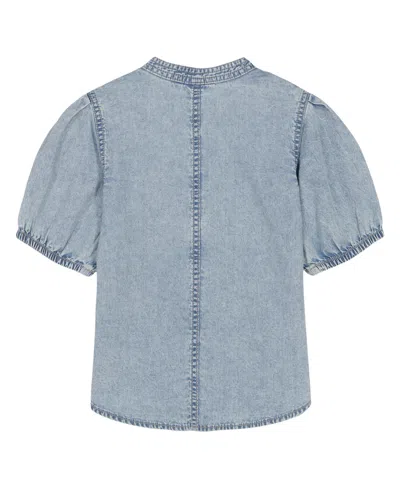 Calvin Klein Clavin Klein Big Girls Frayed Denim Shirt In Blue