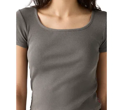 Levi's Women's Cotton Rib-knit Square-neck Tee
