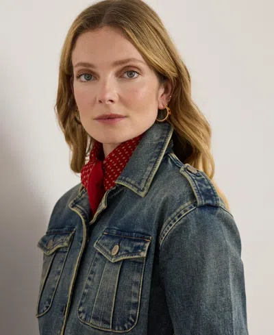 Ralph Lauren Women's Belted Denim Field Jacket In Blue