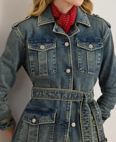 Ralph Lauren Women's Belted Denim Field Jacket In Blue