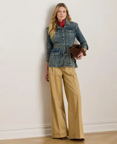 Ralph Lauren Women's Belted Denim Field Jacket In Blue