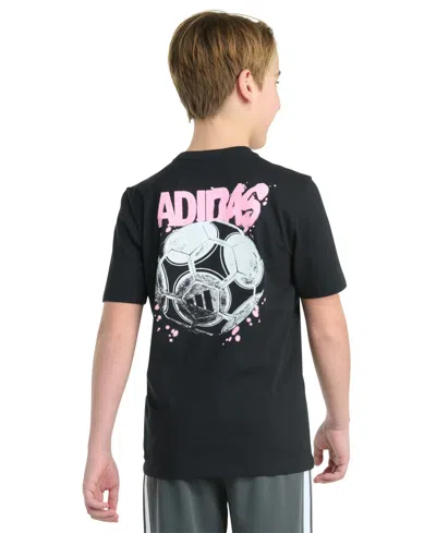 Adidas Originals Big Boy Short Sleeve Soccer Graphic T-shirt In Black