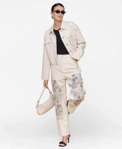 Avec Les Filles Women's Bandanna-inset Carpenter Pants