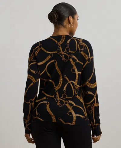 Ralph Lauren Plus Size Belting-print Cotton-blend Sweater