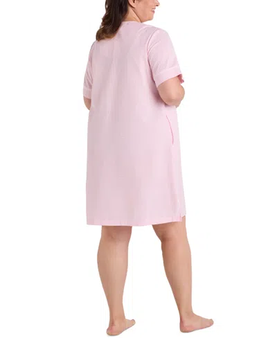 Miss Elaine Plus Size Short-sleeve Seersucker Robe