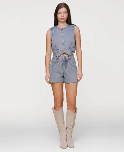 Avec Les Filles Women's Yoke Detail Denim Shorts