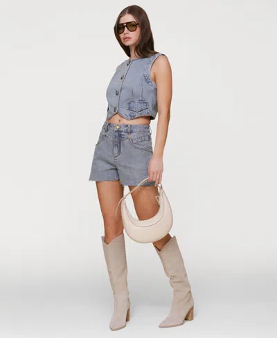 Avec Les Filles Women's Yoke Detail Denim Shorts