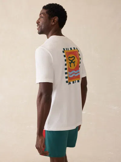 Faherty Surf Ghana Short Sleeve Flag Graphic T-shirt In White