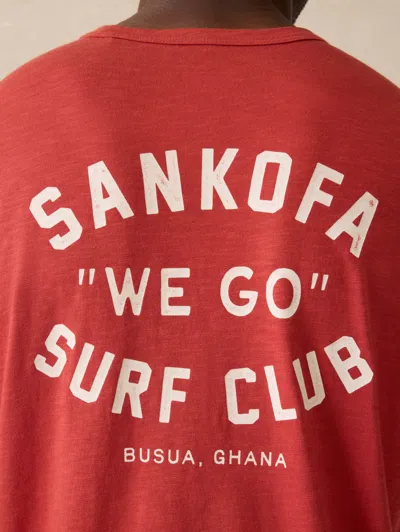 Faherty Surf Ghana Short Sleeve Logo Graphic T-shirt In Red